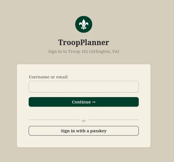 Step one of sign-in, asking for a username or email address